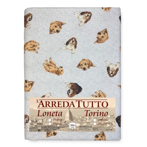 FURNISHING TOWEL cover GRAN SCARF BEDSPREAD sofa cover DIGITY CANI fabric light grey in pure cotton