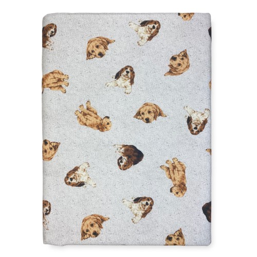 COUVERTURE DE SERVIETTE DE MEUBLES tous LES BEDSPREAD GRAND FOULARD coverdivano tissu DIGITY DOGS gris clair en coton pur