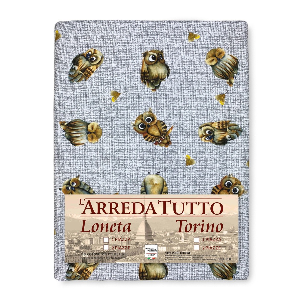 tessuto stampato con gufi e gufetti tessuto stampato con gufi e gufetti