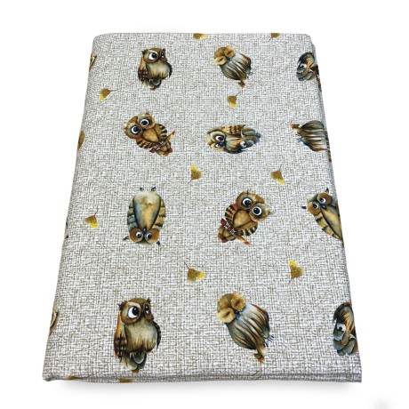 Tela estampada con búhos