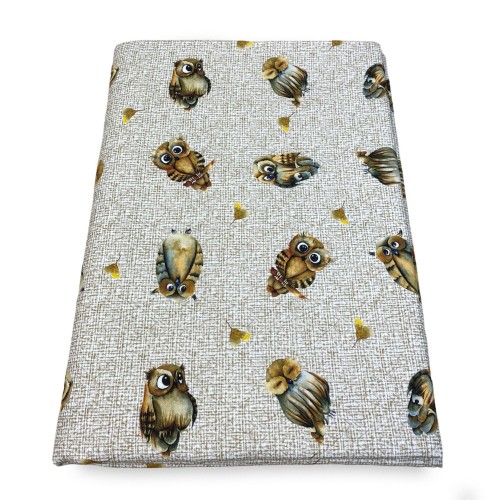 COUVERTURE DE SERVIETTE DE MEUBLES tous LES LITS DE GRAND FOULARDPREAD coverdivano tissu DIGITY OWLs gufetti beige en coton pur