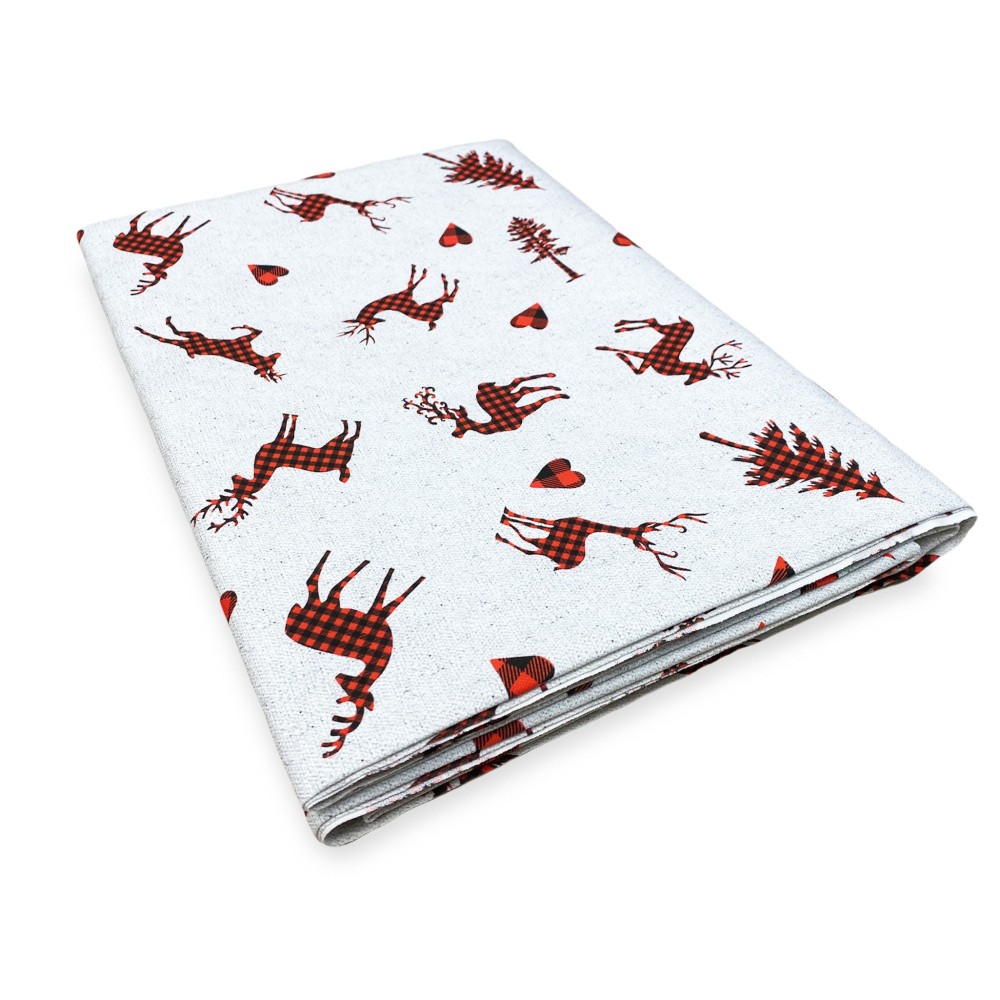 Hellgraue TISCHDECKE aus CERVI-Baumwolle