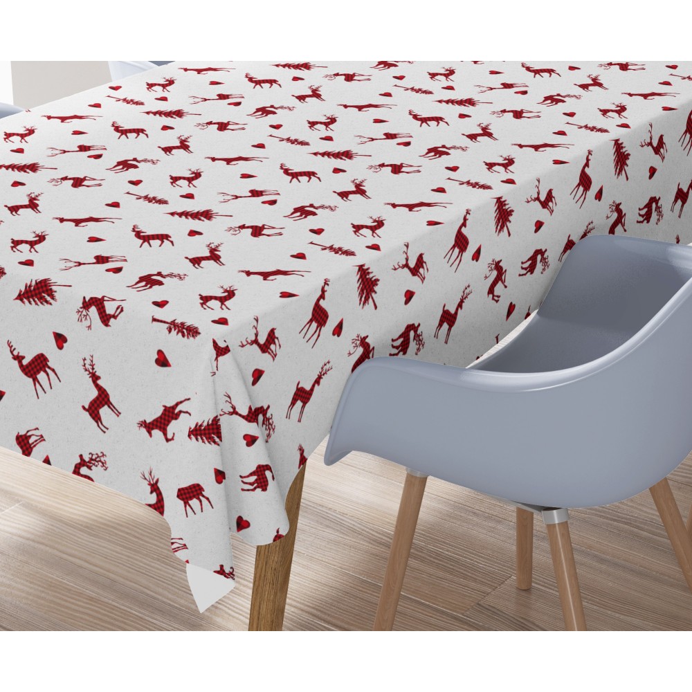 TABLEcloth EN COTON CERF GRIS CLAIR