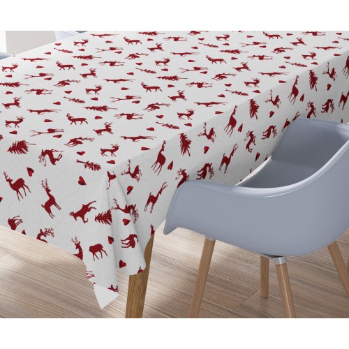 TABLEcloth EN COTON CERF GRIS CLAIR