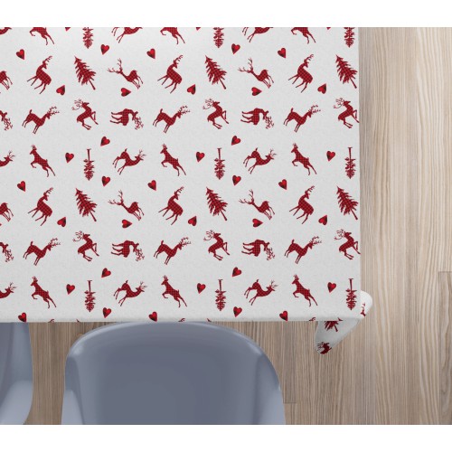 Light grey CERVI cotton TABLECLOTH