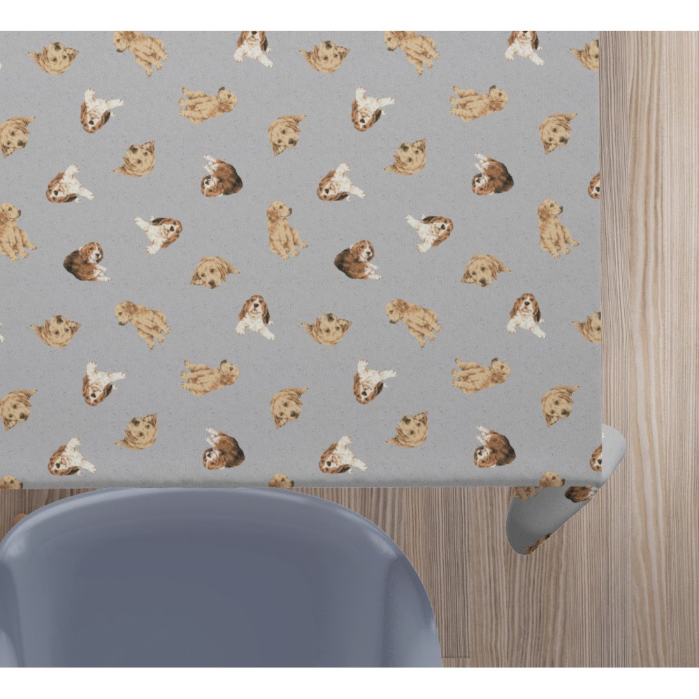 NAPPE DE COTON DE CHIEN GRIS FONCÉ