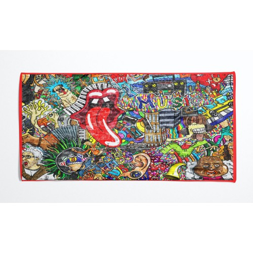 TOALLA DE PLAYA en rizo MURALES talla grande cm. 90 x 170
