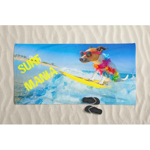 TELO MARE in spugna SURF MANIA misura grande cm. 90 X 170