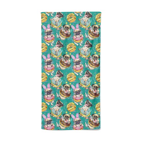 DONUTS DOG Frottee Strandtuch groß cm. 90 X 170 CM