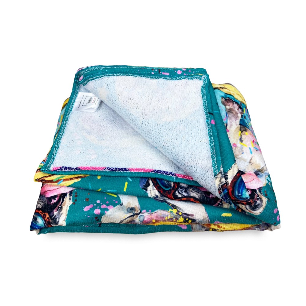 SERVIETTE DE PLAGE dans l’éponge DE CHIEN DE DONUTS mesure grand cm. 90 X 170