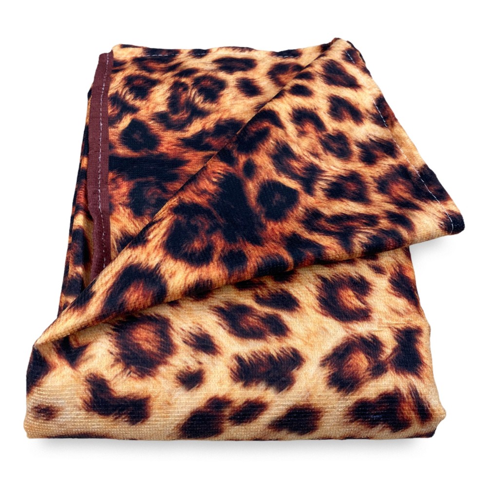 BEACH TOWEL in LEOPARD terry size large cm. 90 X 170