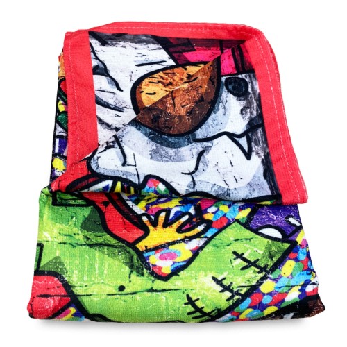 BEACH TOWEL in terry MURALES size large cm. 90 X 170