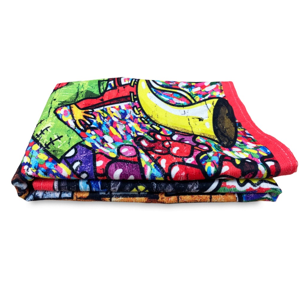 TOALLA DE PLAYA en rizo MURALES talla grande cm. 90 x 170