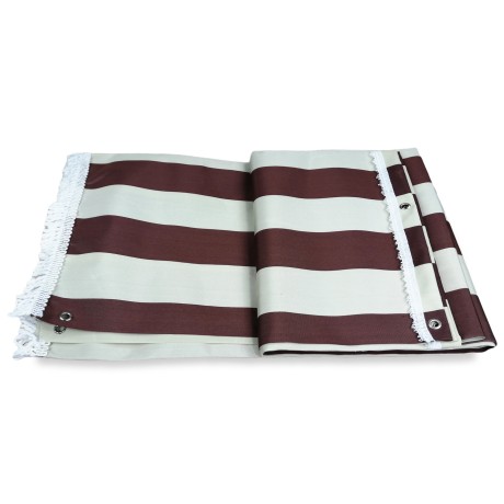 brown striped awning