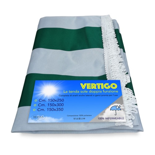 TENDA SOLE VERTIGO da esterno GIARDINO balcone RIGONE VERDE impermeabile e idrorepellente
