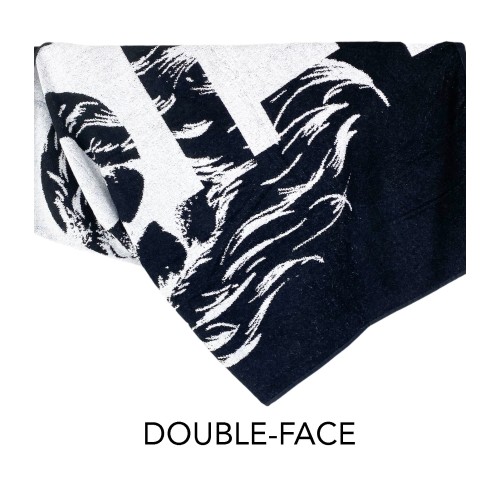 STRANDTUCH aus reinem Baumwollfrottee Löwe Größe Large cm. 90 X 170 und Strandrucksack