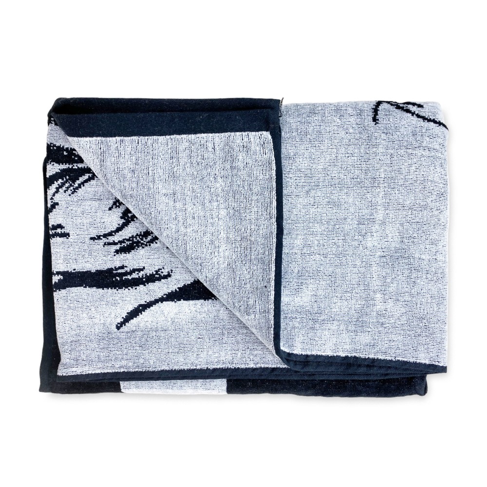 BEACH TOWEL in pure cotton terry LION size large cm. 90 X 170 and beach backpack