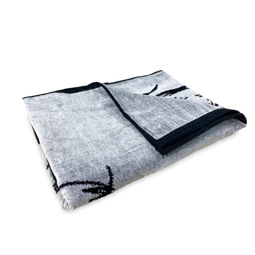 BEACH TOWEL in pure cotton terry LION size large cm. 90 X 170 and beach backpack