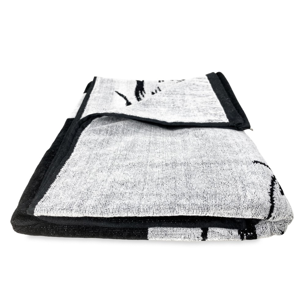 TELO MARE en éponge pure coton LION mesure grand cm. 90 X 170 et sac à dos plage