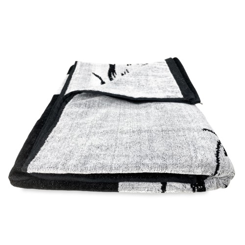 TELO MARE en éponge pure coton LION mesure grand cm. 90 X 170 et sac à dos plage