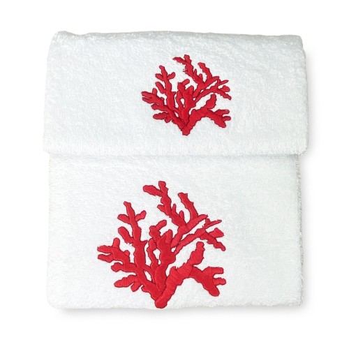 Juego de toallas RED CORAL puro algodón Made in Italy