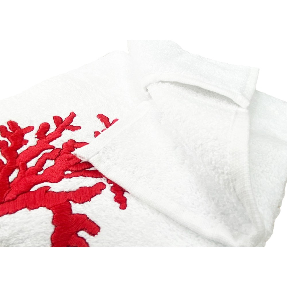 SET de serviettes CORAL ROUGE coton pur Made in Italy