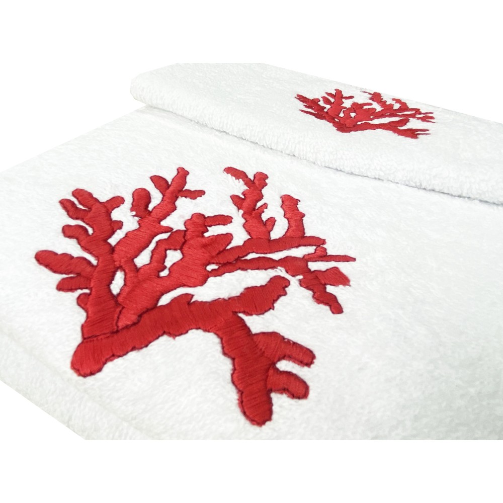 Juego de toallas RED CORAL puro algodón Made in Italy