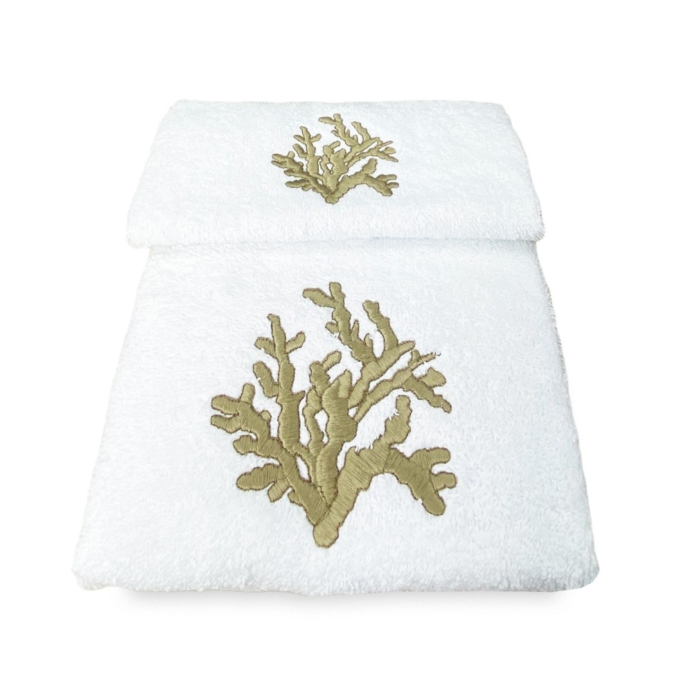 CORAL BEIGE pure cotton towel set Made in Italy