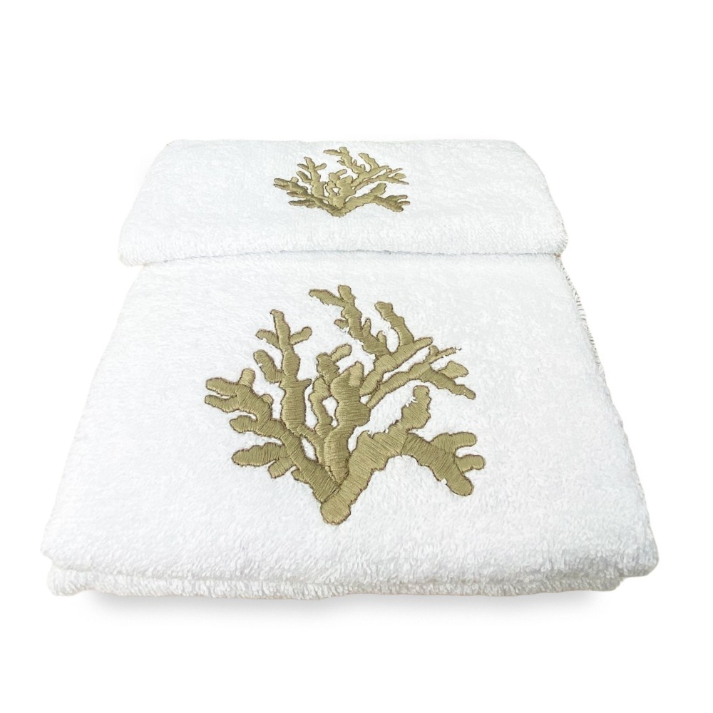 CORAL BEIGE pure cotton towel set Made in Italy