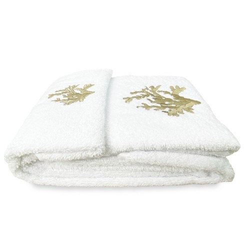 SET asciugamani CORALLO BEIGE puro cotone Made in Italy