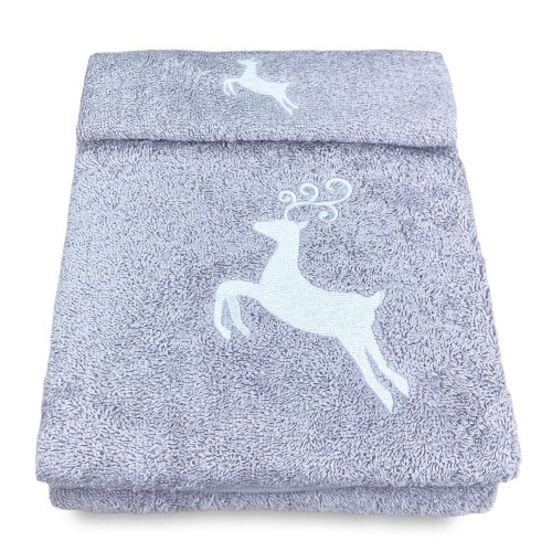 SET serviettes CERVO GRIGIO coton pur Made in Italy