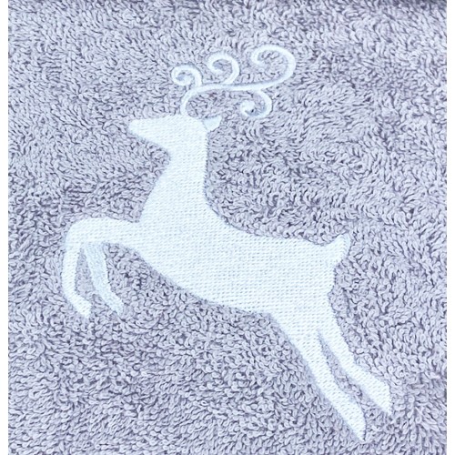 GREY DEER TOWEL SET pure cotton Made in Italy