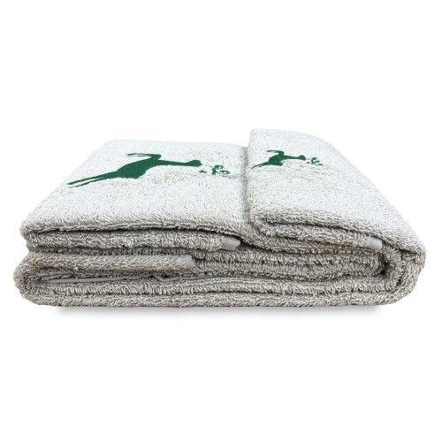 GREEN DEER TOWEL SET pure cotton Made in Italy