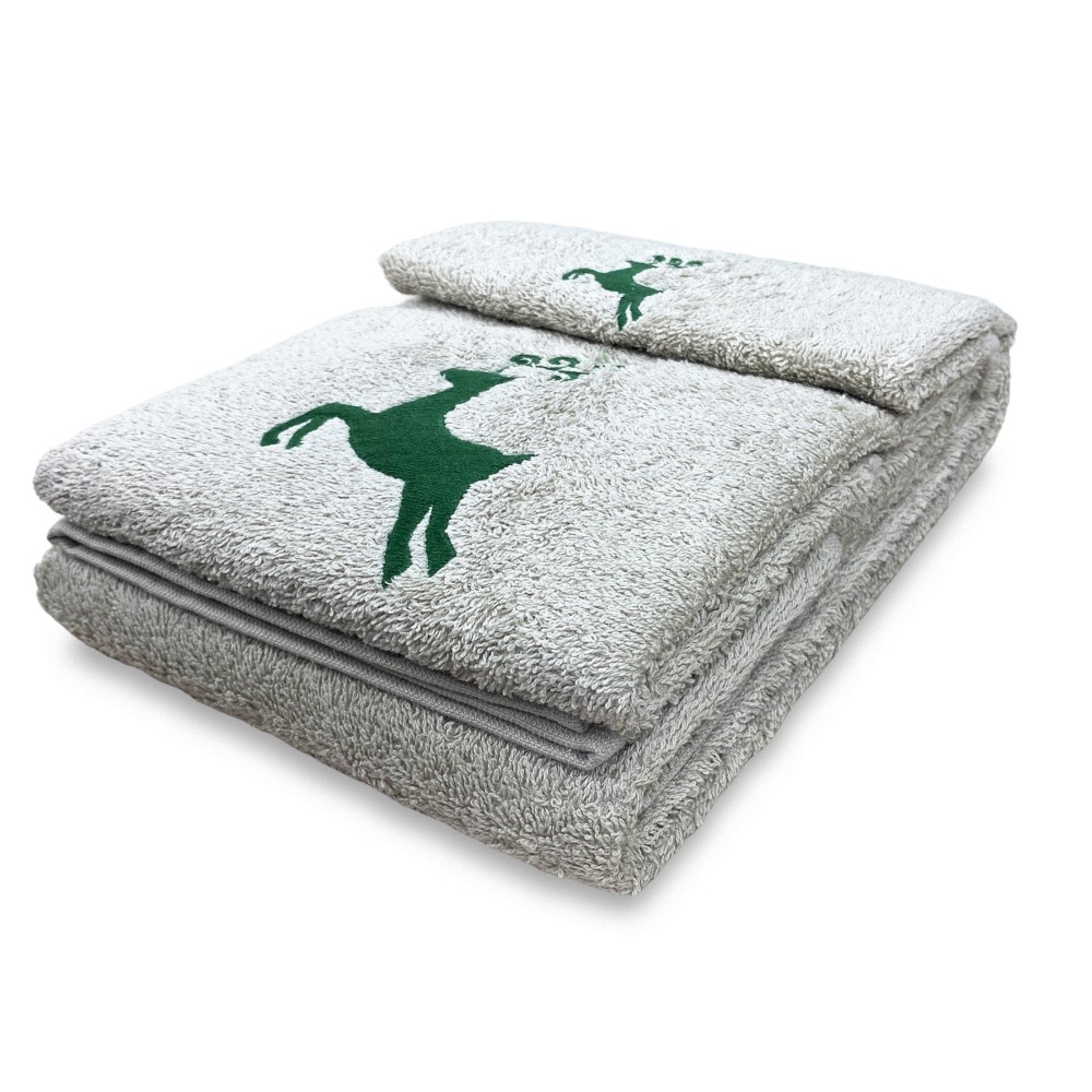 GREEN DEER TOWEL SET pure cotton Made in Italy