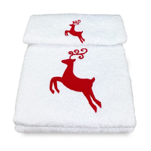 SET de serviettes CERVO ROSSO pur coton Made in Italy