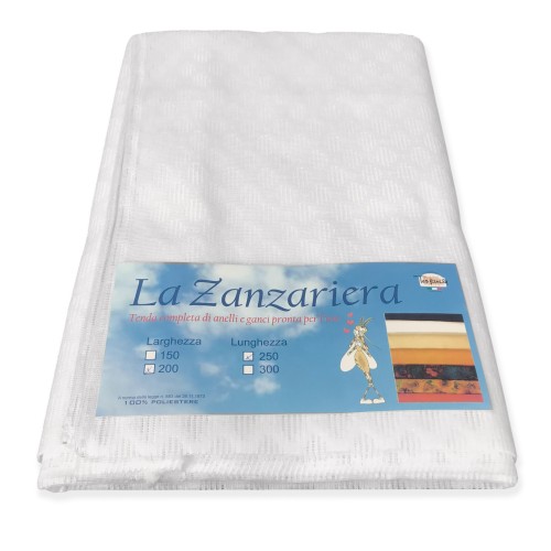 CORTINA MOSQUITERA EXTERIOR DIAMOND en 8 tamaños diferentes liso BLANCO