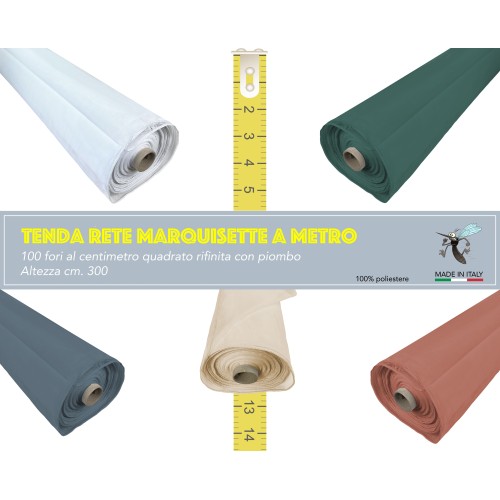 TEXTE moustiquaire A METRO MARQUISETTE couleur unie PLOMBÉe hauteur cm. 300