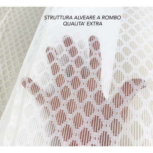 TESSUTO zanzariera A METRO A ROMBO tinta unita PIOMBATA altezza cm. 300