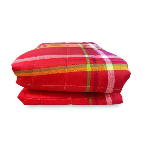 COPRILETTO trapuntato SPRING scozzese ROSSO e FUCSIA