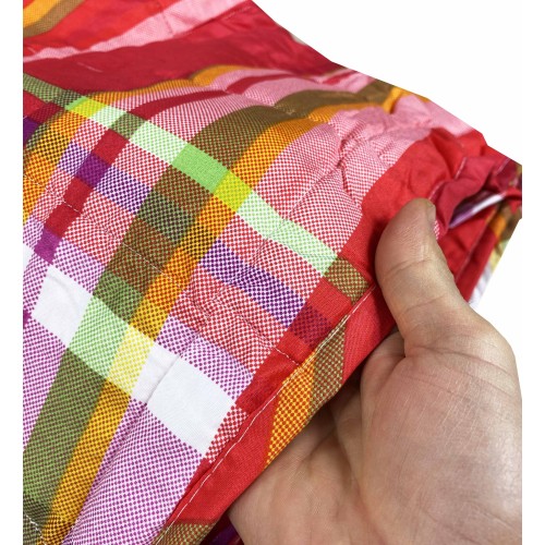 QUILTED BEDSPREAD SPRING SCOTTISH RED and FUCHSIA