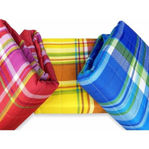 QUILTED BEDSPREAD SPRING SCOTTISH RED and FUCHSIA