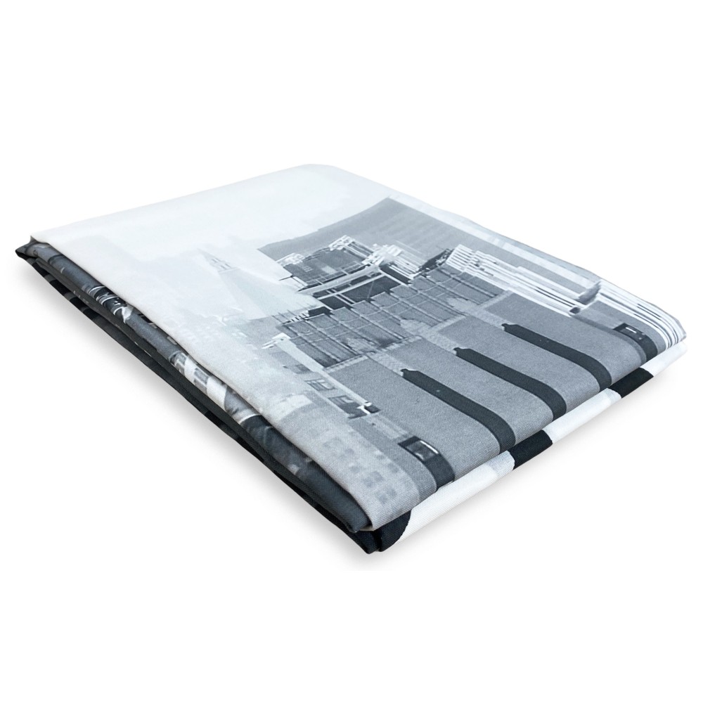 NEW YORK SKYSCRAPERS CURTAIN cm.160X300 made MADE in ITALY linen blend