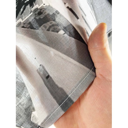 TENDA NEW YORK GRATTACIELI cm.160X300 confezionata MADE in ITALY misto lino