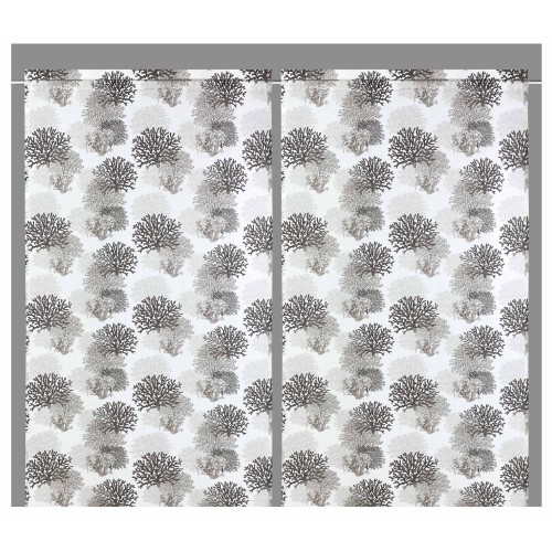 MODERN glass curtain 45 or 60 or 80 wide BEIGE CORALS linen blend Made in Italy