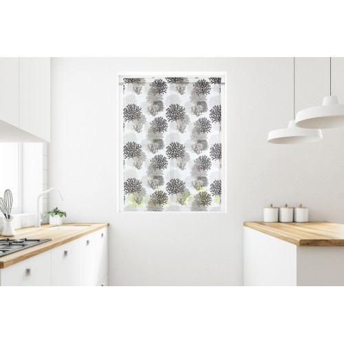 MODERN glass curtain 45 or 60 or 80 wide BEIGE CORALS linen blend Made in Italy