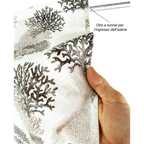 TENDINA vetro MODERNA larga 45 o 60 o 80 CORALLI BEIGE misto lino Made in Italy