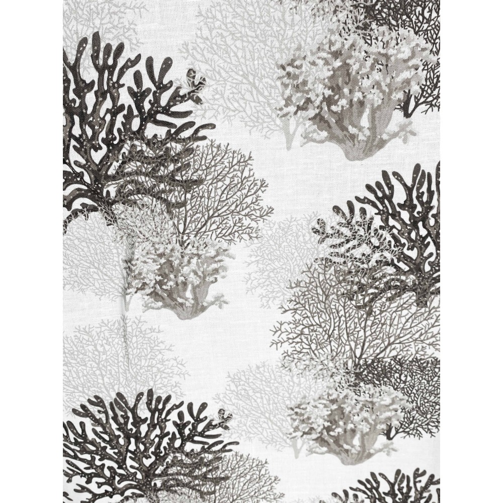 MODERNER Glasvorhang 45 oder 60 oder 80 breit BEIGE CORALS Leinenmischung Made in Italy