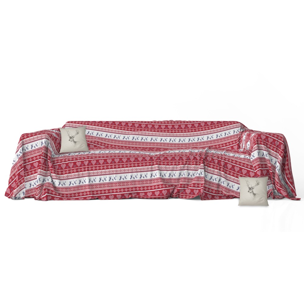 TOILE AMEUBLEMENT couvre-chef GRAN FOULARD COPRILETTO Couverture de canapé CERVINO ROSSO