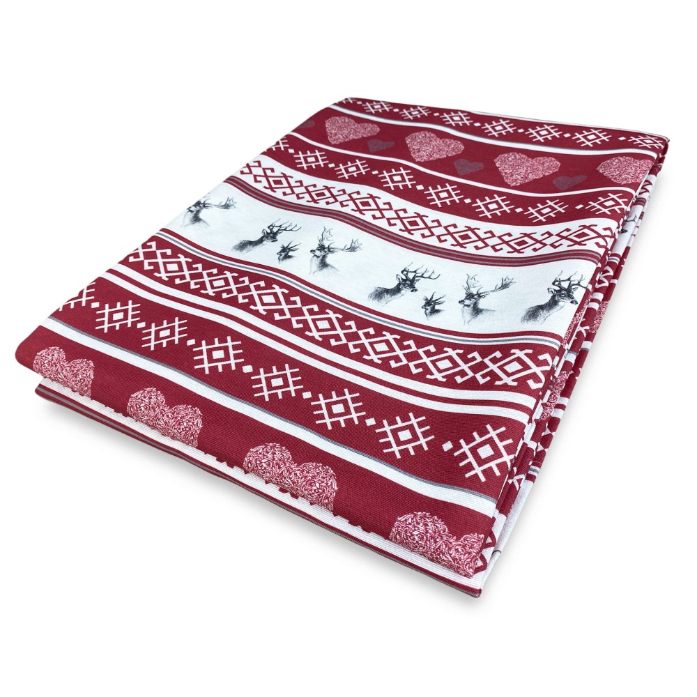 NAPPE en COTON de style montagnard CERVINO rouge