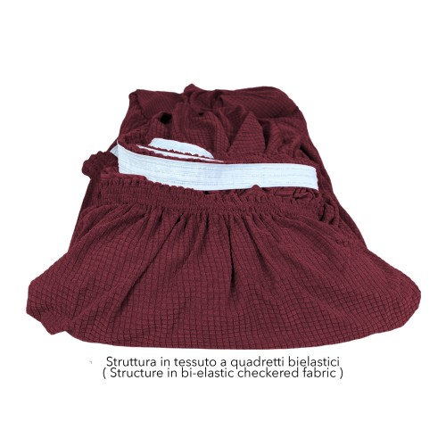 COPRIDIVANO elasticizzato ATENE universale BORDEAUX bielastico